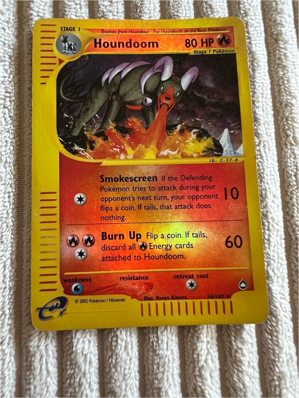 2002 RARE Houndoom Aquapolis 14/147 Reverse Holo Pokemon Card